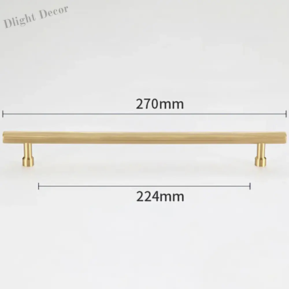 Gold and Black Solid Brass Handles – Straight Line Cabinet T-Bar and Wardrobe Pulls TB9013-G270 Handles