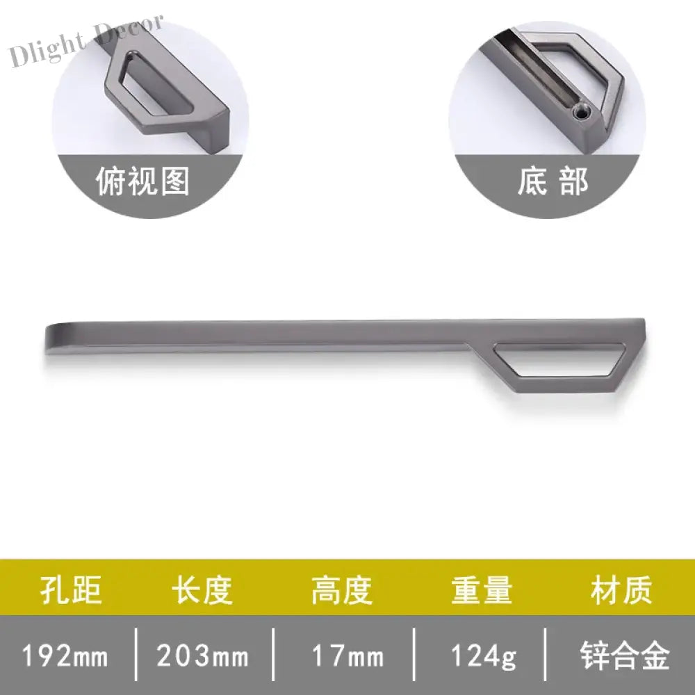 Gold and Pearl Grey Cabinet Handles - Modern Zinc Alloy Pulls for Kitchen and Furniture Pearl Grey 192mm Handles