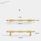 Gold Brass Cabinet Bar Handle – American Vintage Drawer Pull and Wardrobe Knob 180mm bar Handles