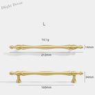 Gold Brass Cabinet Bar Handle – American Vintage Drawer Pull and Wardrobe Knob 212mm bar Handles