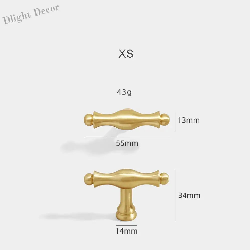Gold Brass Cabinet Bar Handle – American Vintage Drawer Pull and Wardrobe Knob 50mm bar Handles