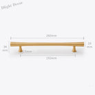 Gold Brass Dresser Handles – Modern Cabinet Pulls and Drawer Knobs for Kitchen and Furniture 260mm Handles