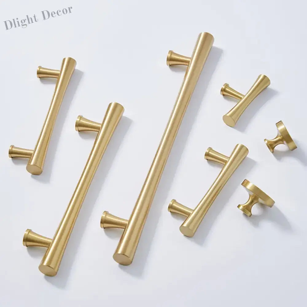Gold Brass Dresser Handles – Modern Cabinet Pulls and Drawer Knobs for Kitchen and Furniture Handles