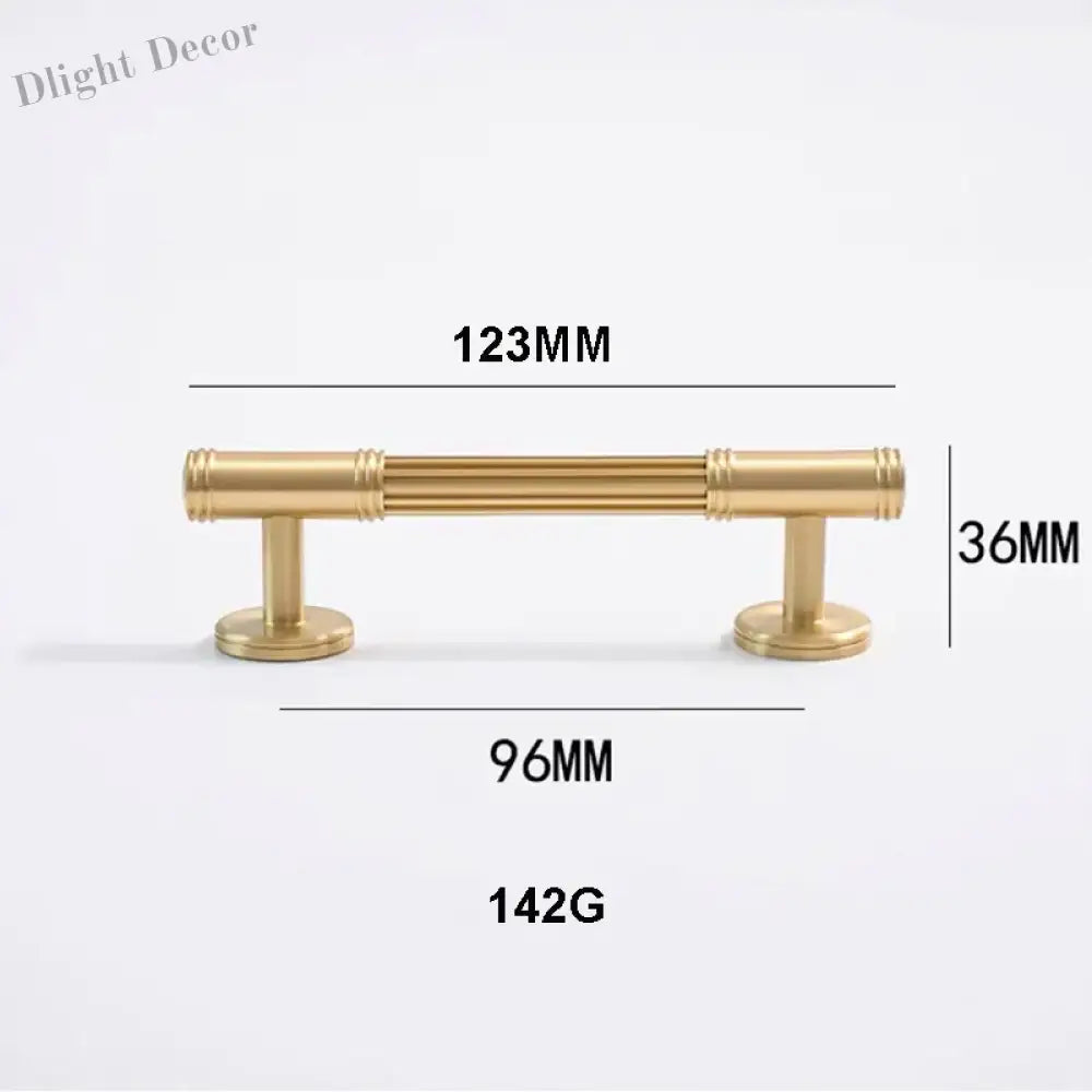 Gold Brass Vertical Linear Cabinet Handles – American-Style Wardrobe and Bar Pulls 123mm Handles