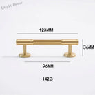 Gold Brass Vertical Linear Cabinet Handles – American-Style Wardrobe and Bar Pulls 123mm Handles