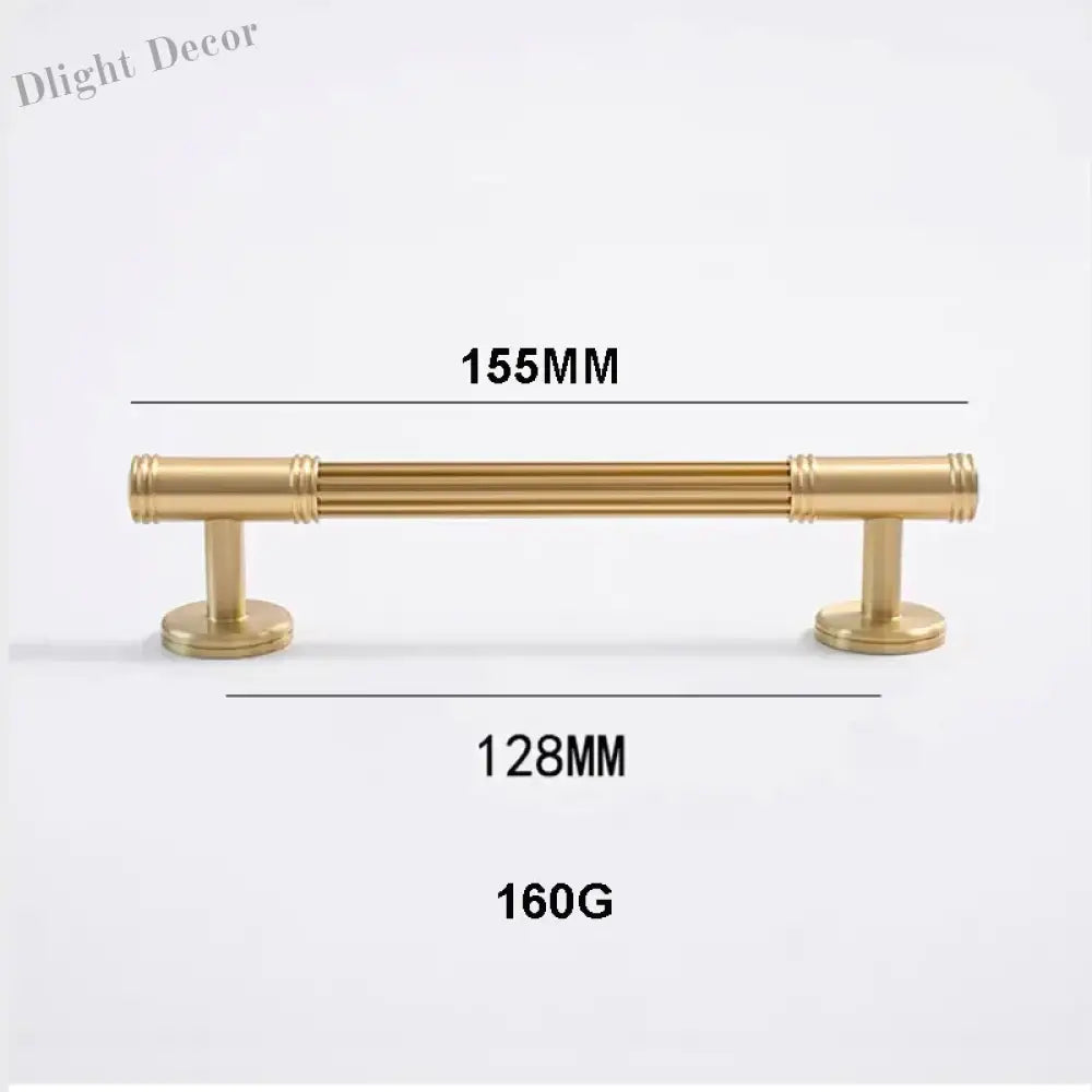 Gold Brass Vertical Linear Cabinet Handles – American-Style Wardrobe and Bar Pulls 155mm Handles