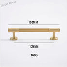 Gold Brass Vertical Linear Cabinet Handles – American-Style Wardrobe and Bar Pulls 155mm Handles
