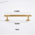 Gold Brass Vertical Linear Cabinet Handles – American-Style Wardrobe and Bar Pulls 219mm Handles