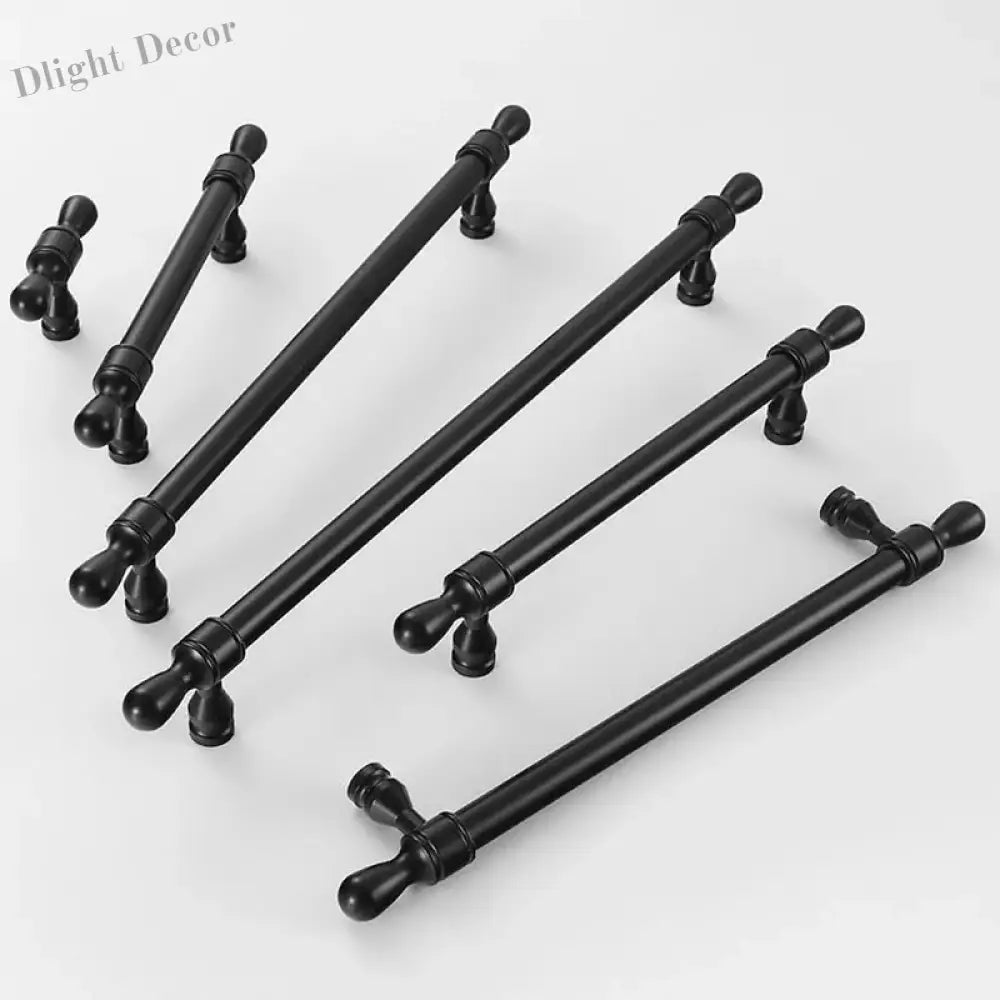 Gold Chrome and Black Brass Wardrobe Handles – Modern Drawer Pulls and Dresser Knobs for Cabinets and Cupboards Black