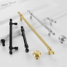Gold Chrome and Black Brass Wardrobe Handles – Modern Drawer Pulls and Dresser Knobs for Cabinets and Cupboards Handles