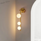 Gold Finish 3 - Head Metal Wall Sconce For Corner - Post - Modern Vertical Mount Wall Light