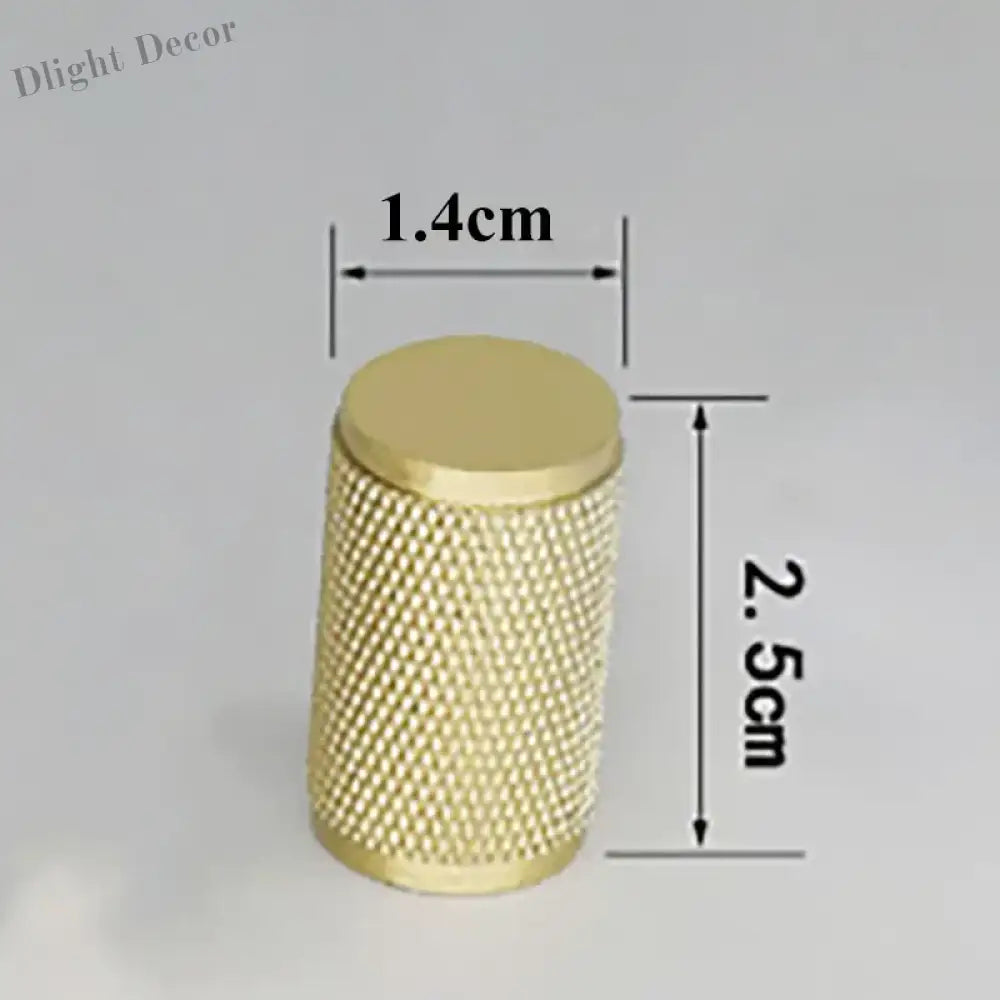 Gold Knurled Brass Handles – Textured Kitchen Cabinet Pulls and Wardrobe Knobs (50-500mm) 0.56 inch length / 1 piece