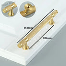 Gold Knurled Brass Handles – Textured Kitchen Cabinet Pulls and Wardrobe Knobs (50-500mm) 7.1 inches length / 1 piece