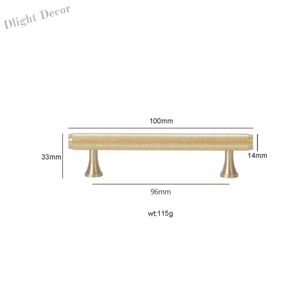Gold Knurled Brass Kitchen Cabinet Handles – T-Bar Drawer Pulls and Copper Knobs (14mm Diameter) 9001-100 / 1 piece