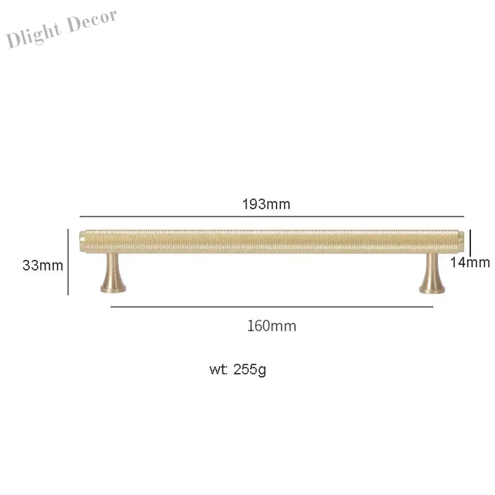 Gold Knurled Brass Kitchen Cabinet Handles – T-Bar Drawer Pulls and Copper Knobs (14mm Diameter) 9001-193 / 1 piece