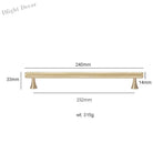 Gold Knurled Brass Kitchen Cabinet Handles – T-Bar Drawer Pulls and Copper Knobs (14mm Diameter) 9001-240 / 1 piece