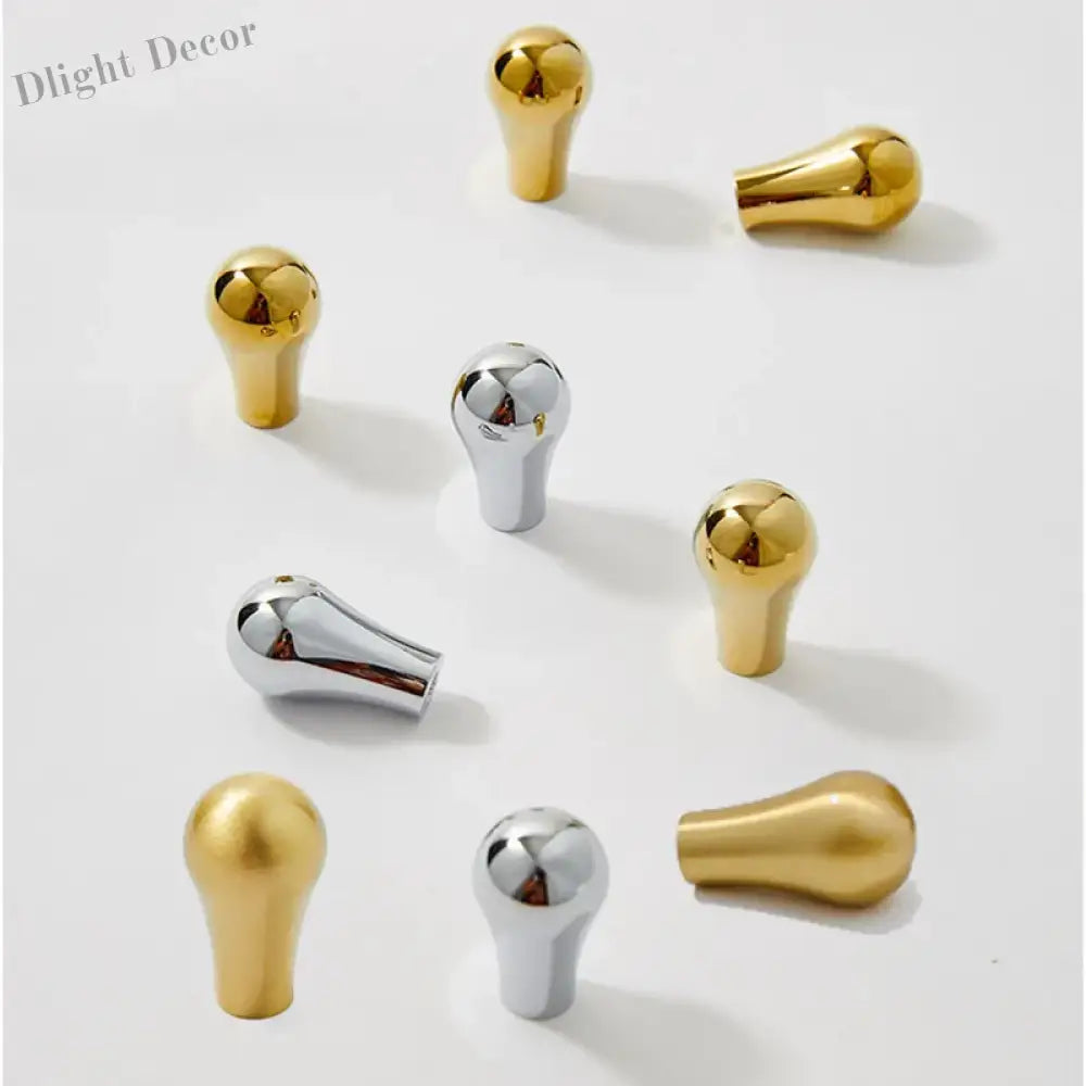 Gold PVD Chrome Brass Cabinet Knobs – Modern Single Hole Wardrobe and Drawer Pulls knob