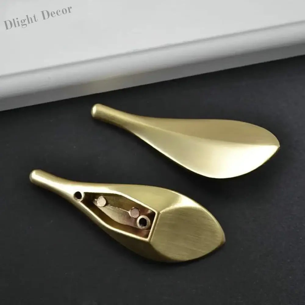 Golden Leaf Drawer Handles - Zinc Alloy Light Luxury Cabinet Knobs for Furniture Handles
