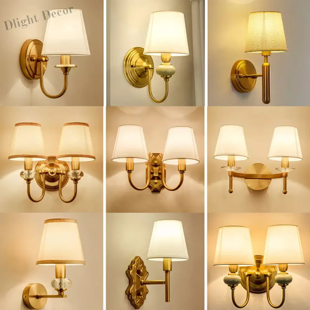 Grace - Vintage Lamp American Rural Retro Decoration Lamps And Bedroom E14 Bulb Corridor Of The