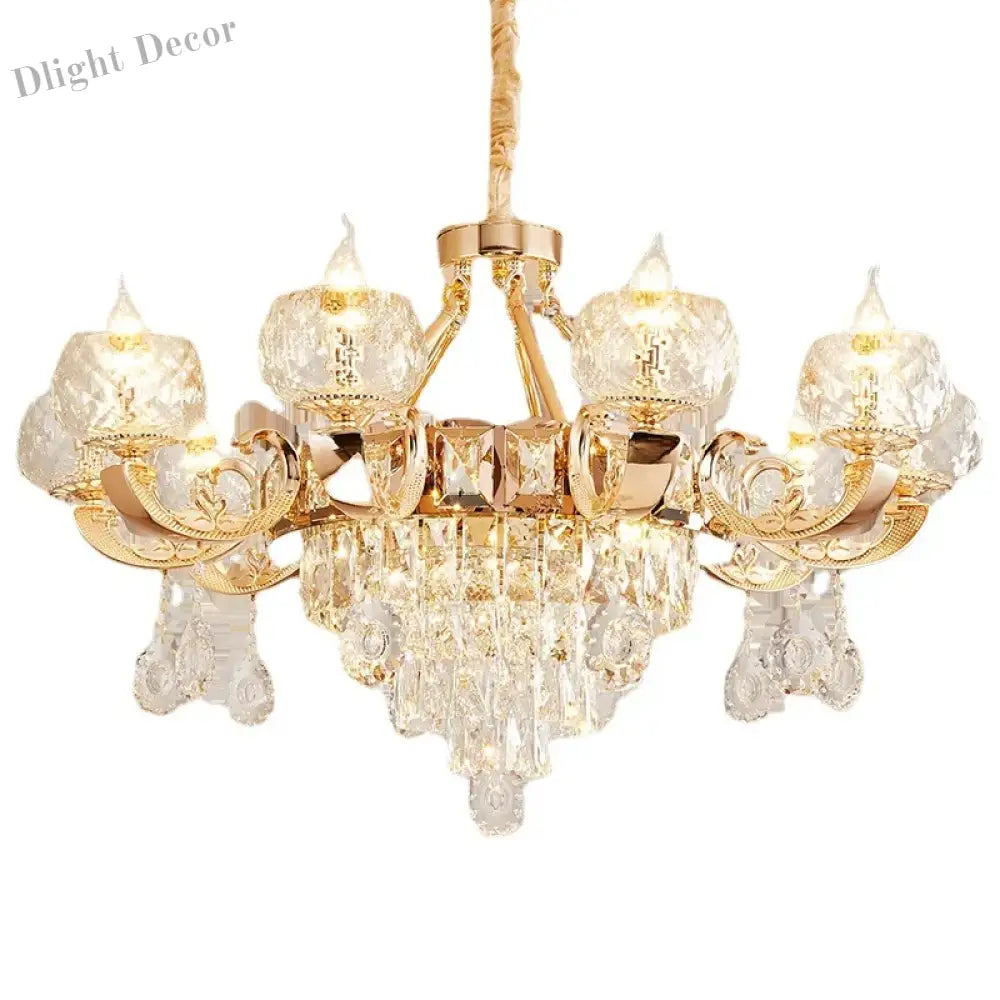 Grand European Style Crystal Pendant Lamp - High - Grade Luxury For Living Rooms Dining Areas And