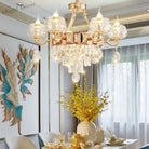 Grand European Style Crystal Pendant Lamp - High - Grade Luxury For Living Rooms Dining Areas And