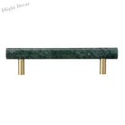 Green and White Marble Cabinet Handle – Luxury Natural Stone Drawer Pulls with Brass Base (50mm-200mm) Handles