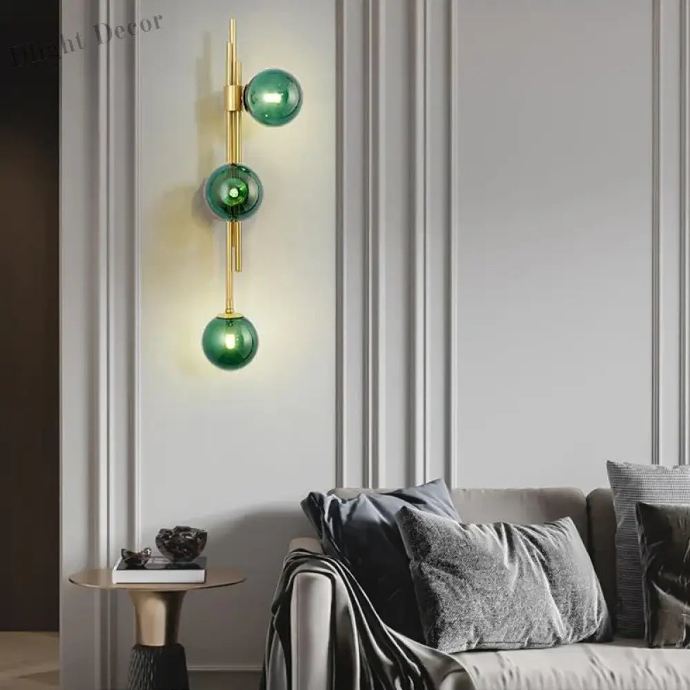 Green White Glass Ball Wall Lamps - Ideal For Living Room Bedroom Nordic Home Decor Bedside Sconce