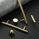Hammered Brass Cabinet Handles – Light Gold Wardrobe Knobs and Drawer Pulls for American/Nordic Furniture Handles