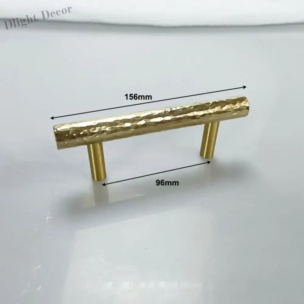 Hammered Brass Cabinet Handles – Light Gold Wardrobe Knobs and Drawer Pulls for American/Nordic Furniture TS0101 6.1