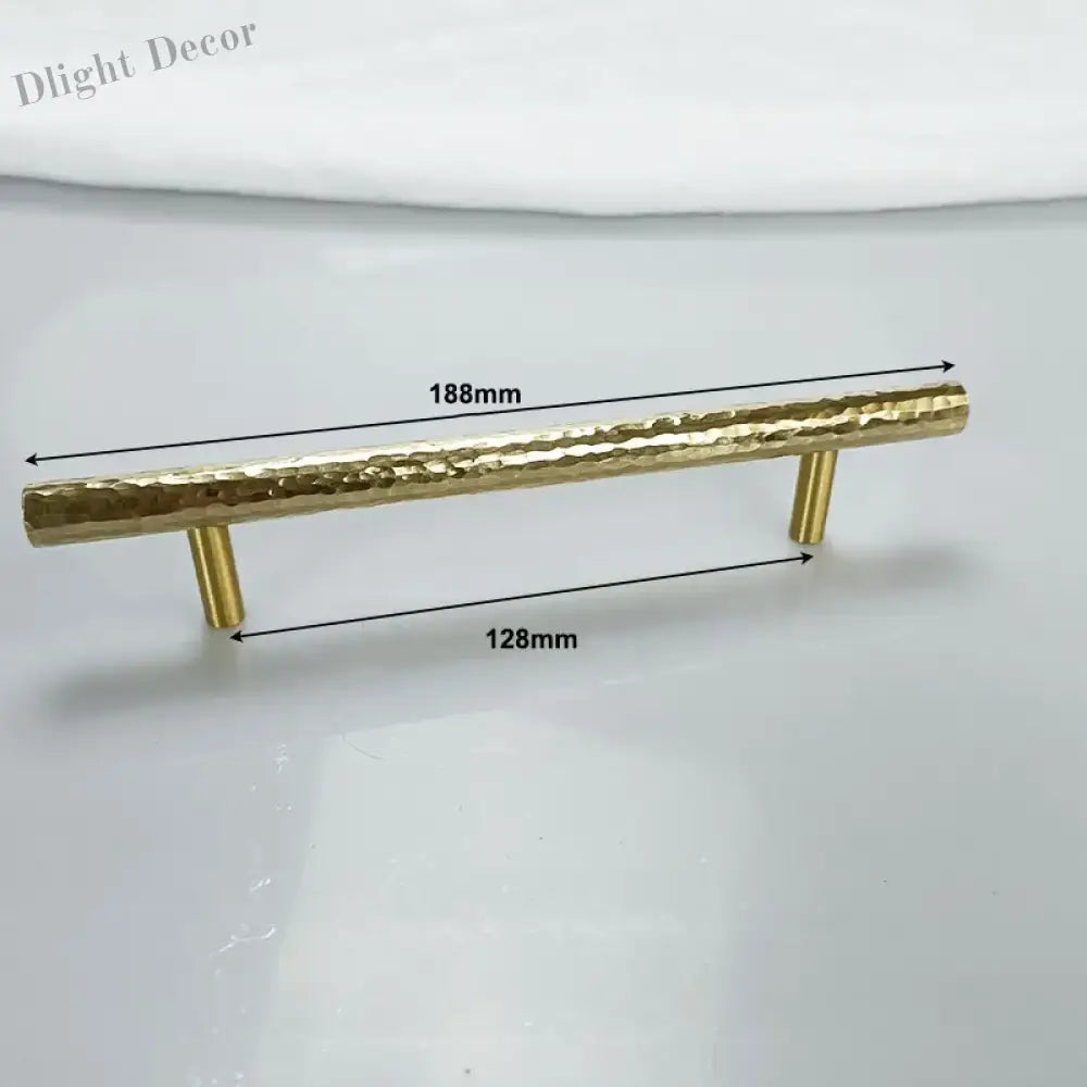 Hammered Brass Cabinet Handles – Light Gold Wardrobe Knobs and Drawer Pulls for American/Nordic Furniture TS0101 7.4