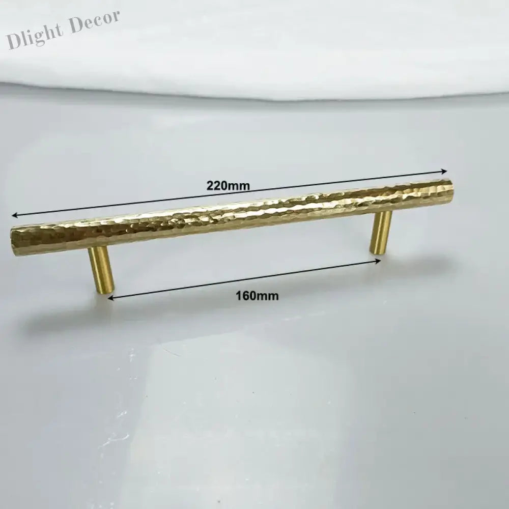 Hammered Brass Cabinet Handles – Light Gold Wardrobe Knobs and Drawer Pulls for American/Nordic Furniture TS0101 8.6