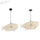 Hand - Woven Rattan Fish - Shaped Pendant Light - Artful Decorative Lighting For Home And