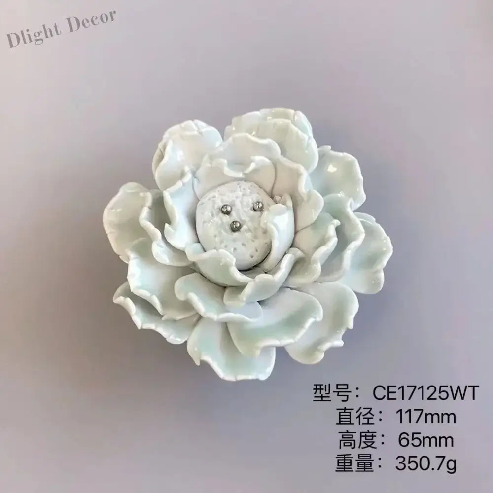 Handmade Ceramic Flower Knobs – Creative Cabinet and Drawer Knobs for Furniture Accessories CE17248WT Knobs
