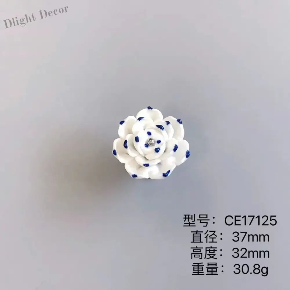 Handmade Ceramic Flower Knobs – Creative Cabinet and Drawer Knobs for Furniture Accessories CE17257 Knobs