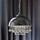 Harlow - Glamorous Industrial Pendant Light With Crystal Accents (1 - Light) Chrome