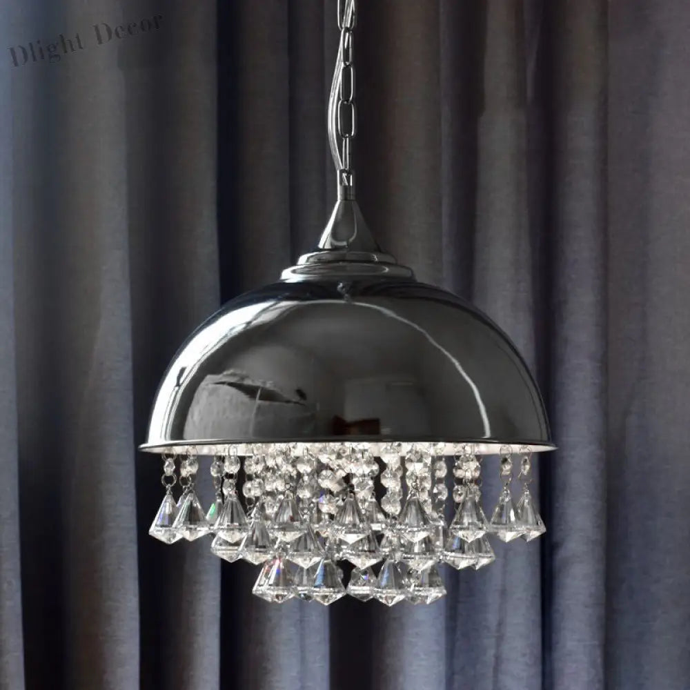 Harlow - Glamorous Industrial Pendant Light With Crystal Accents (1 - Light)