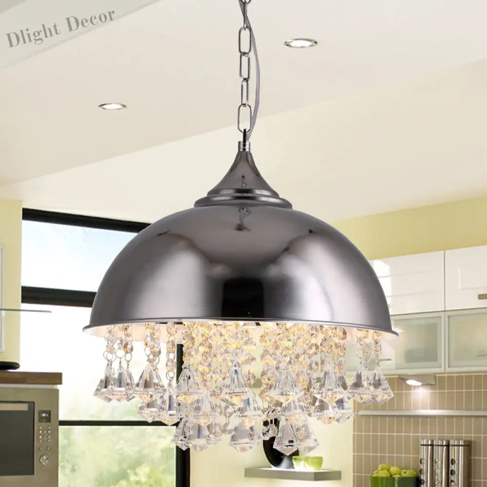 Harlow - Glamorous Industrial Pendant Light With Crystal Accents (1 - Light)