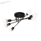 Haven Modern Semi - Flush Mount Chandelier: Bold Style With Exposed Bulbs For Your Bedroom