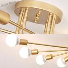 Haven Modern Semi - Flush Mount Chandelier: Bold Style With Exposed Bulbs For Your Bedroom