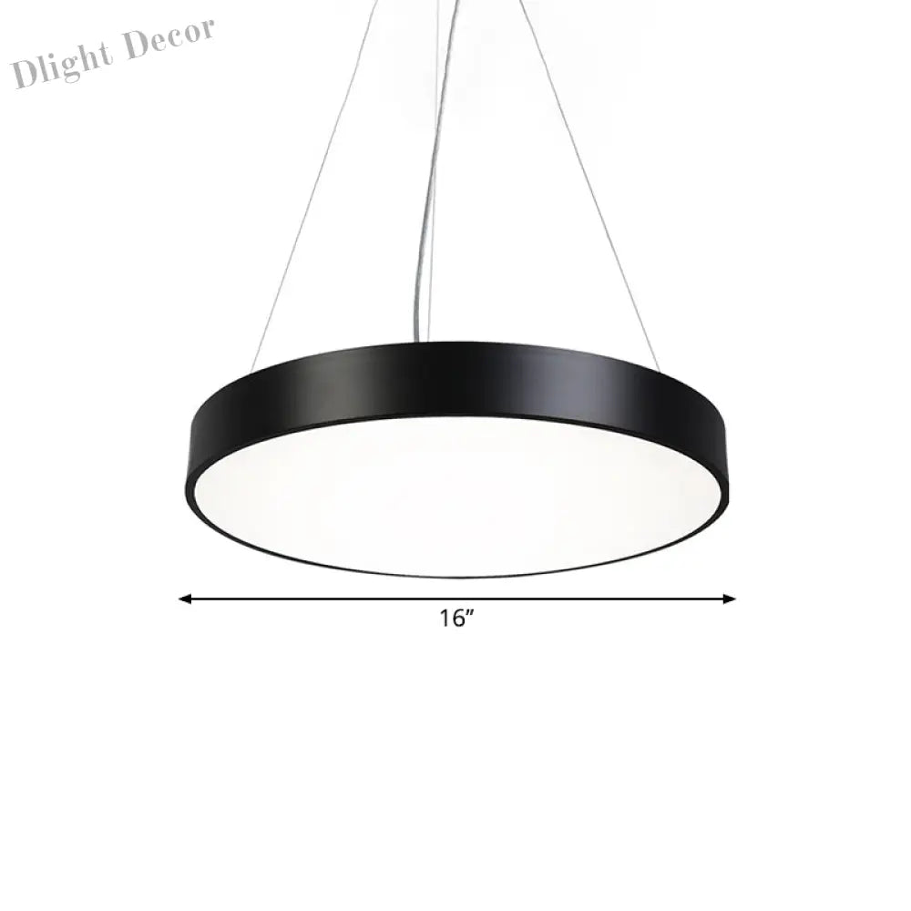 Hayden Modern Black Round Plate Pendant Lamp: A Touch Of Sophistication With Led Light