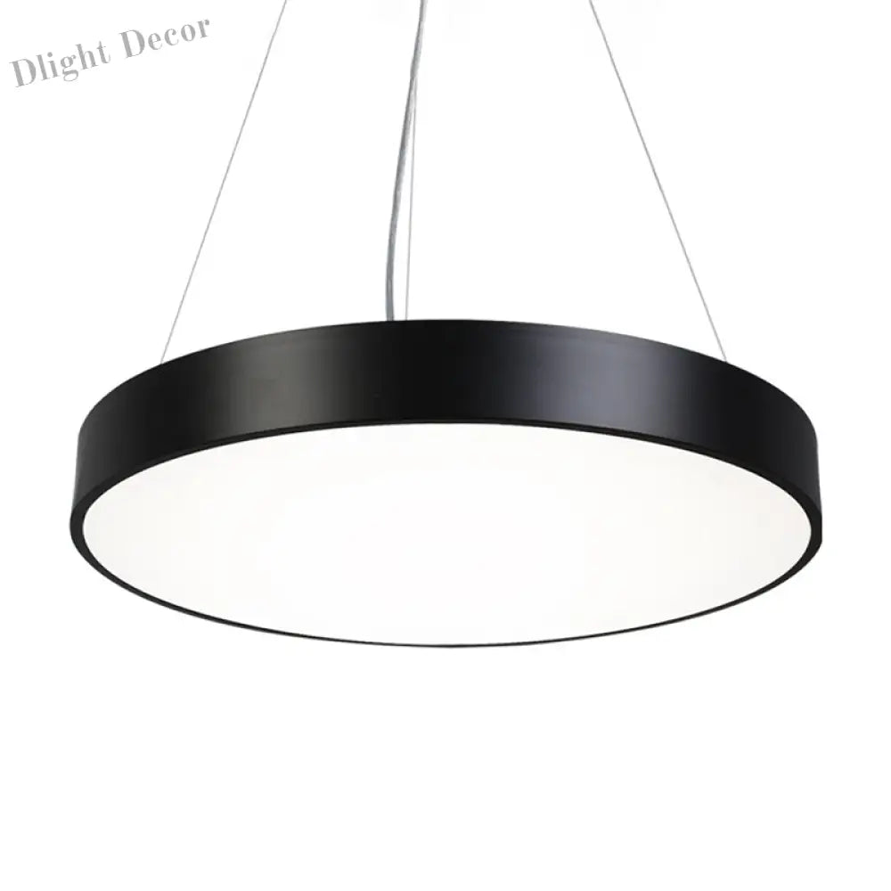 Hayden Modern Black Round Plate Pendant Lamp: A Touch Of Sophistication With Led Light