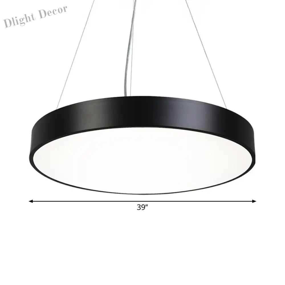 Hayden Modern Black Round Plate Pendant Lamp: A Touch Of Sophistication With Led Light