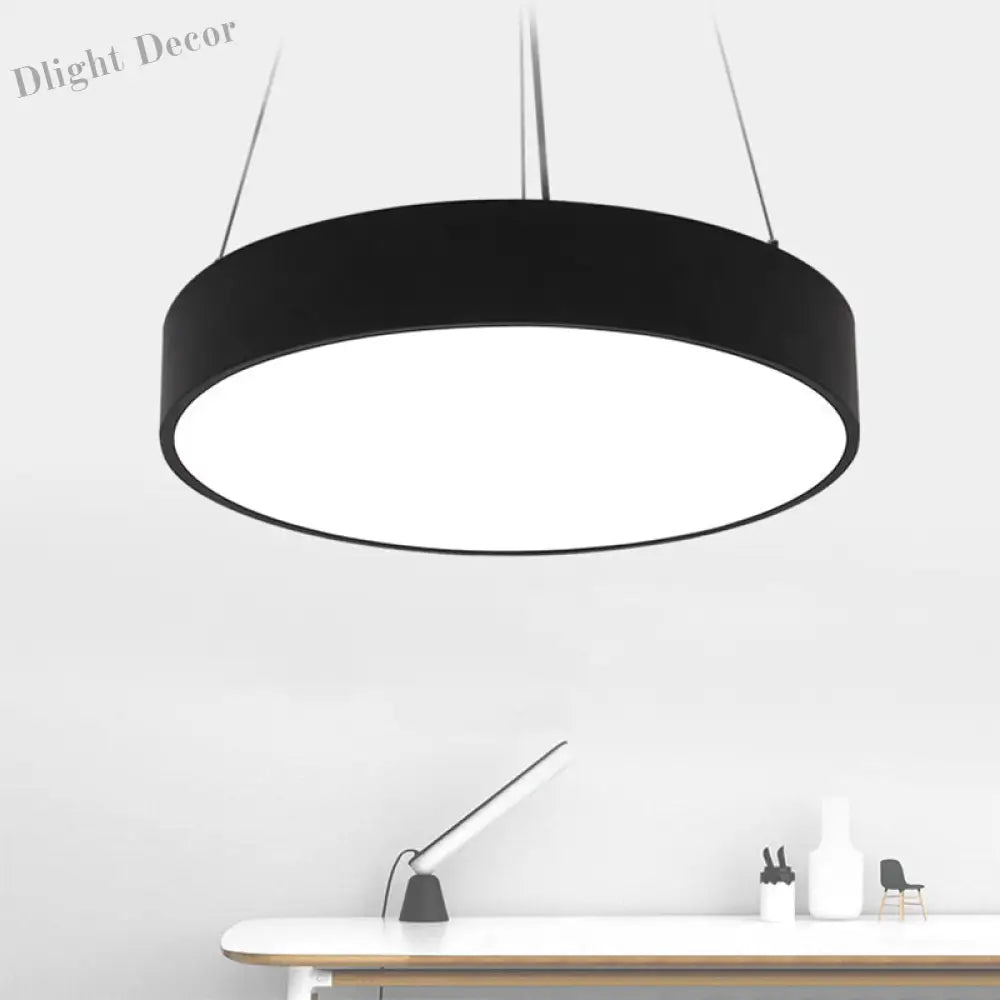 Hayden Modern Black Round Plate Pendant Lamp: A Touch Of Sophistication With Led Light