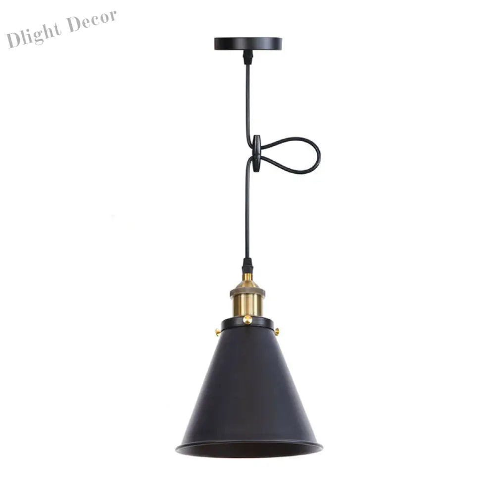 Hunter - Horn Shaped Pendant Light In Various Finishes Black - Gold