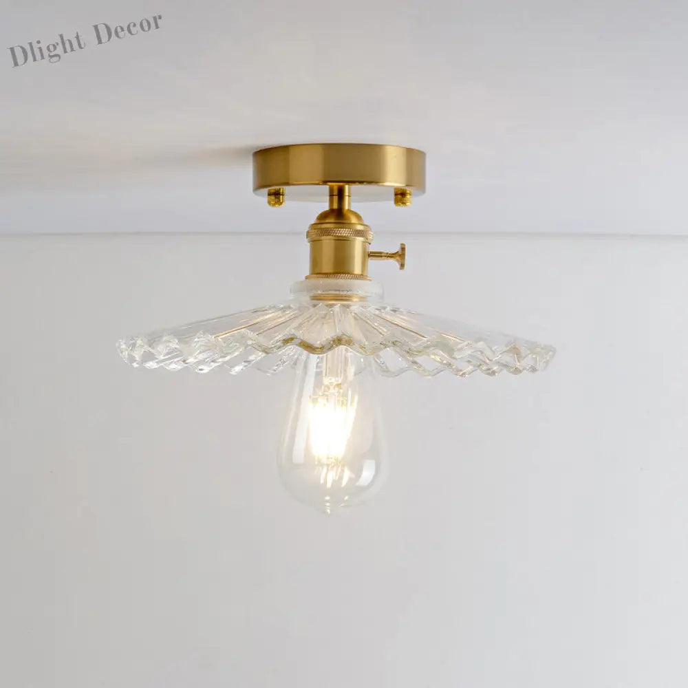 Illuminate Your Living Room With Industrial Charm: The Modern Brass Semi - Flush Ceiling Light