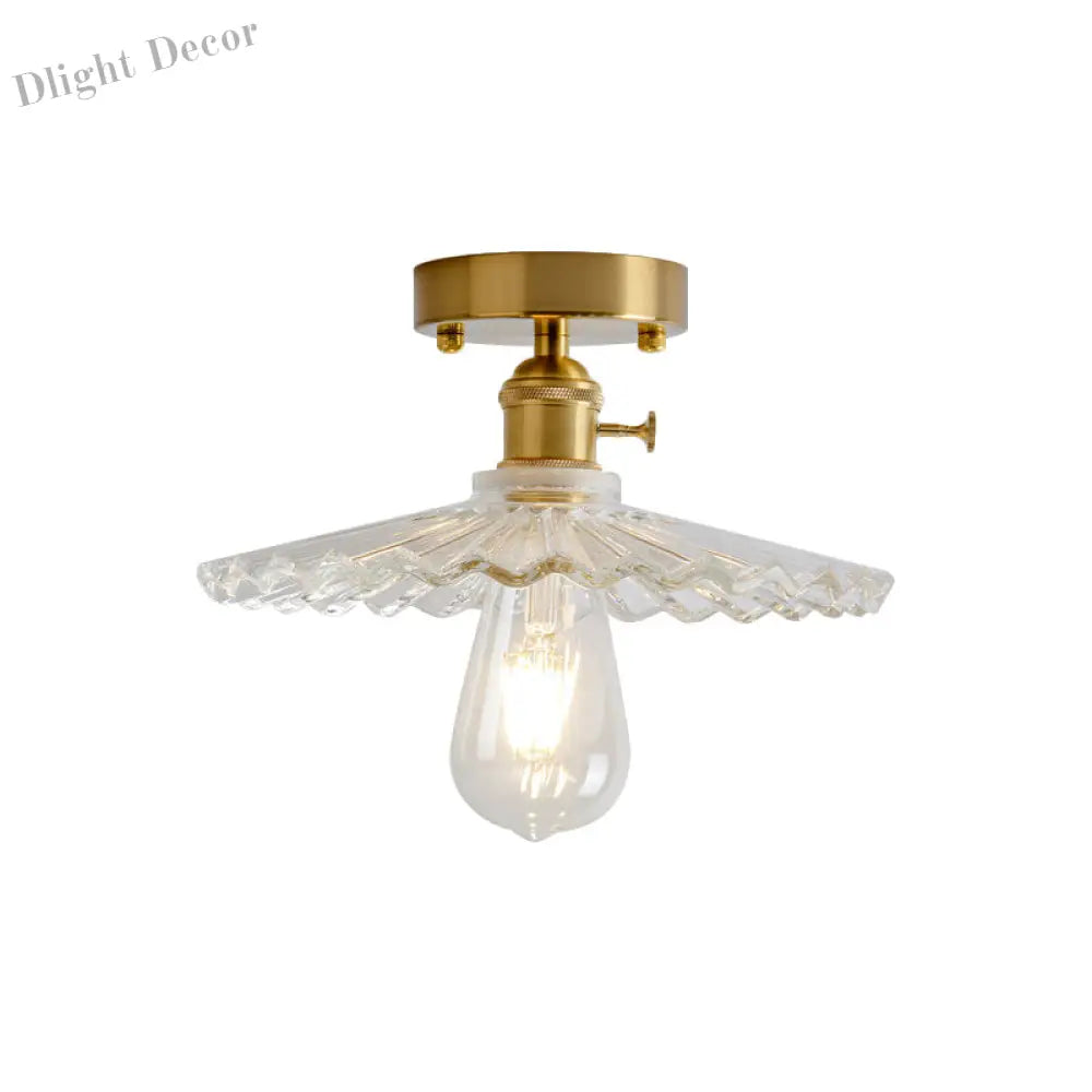 Illuminate Your Living Room With Industrial Charm: The Modern Brass Semi - Flush Ceiling Light