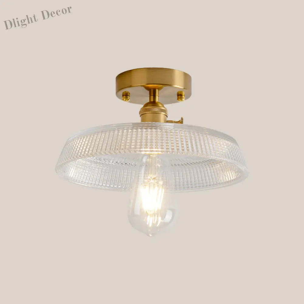 Illuminate Your Living Room With Industrial Charm: The Modern Brass Semi - Flush Ceiling Light