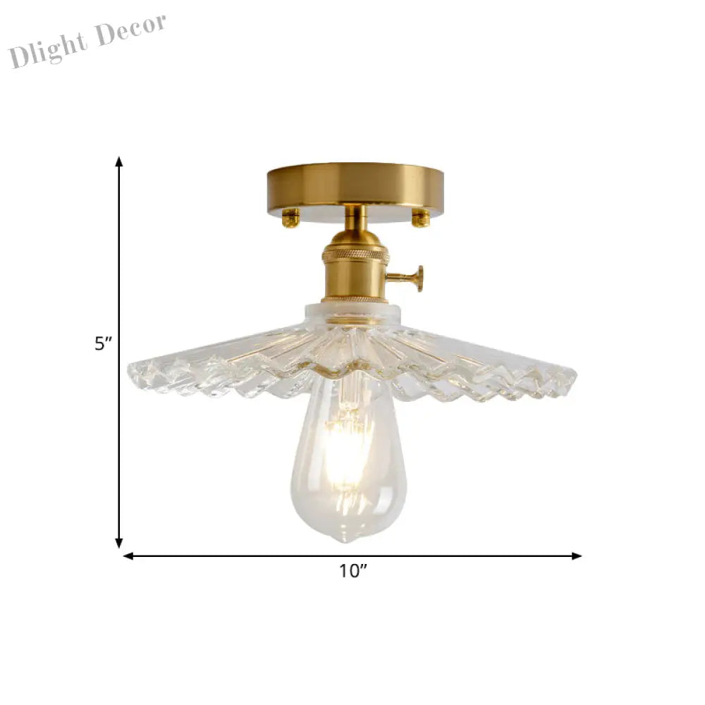 Illuminate Your Living Room With Industrial Charm: The Modern Brass Semi - Flush Ceiling Light