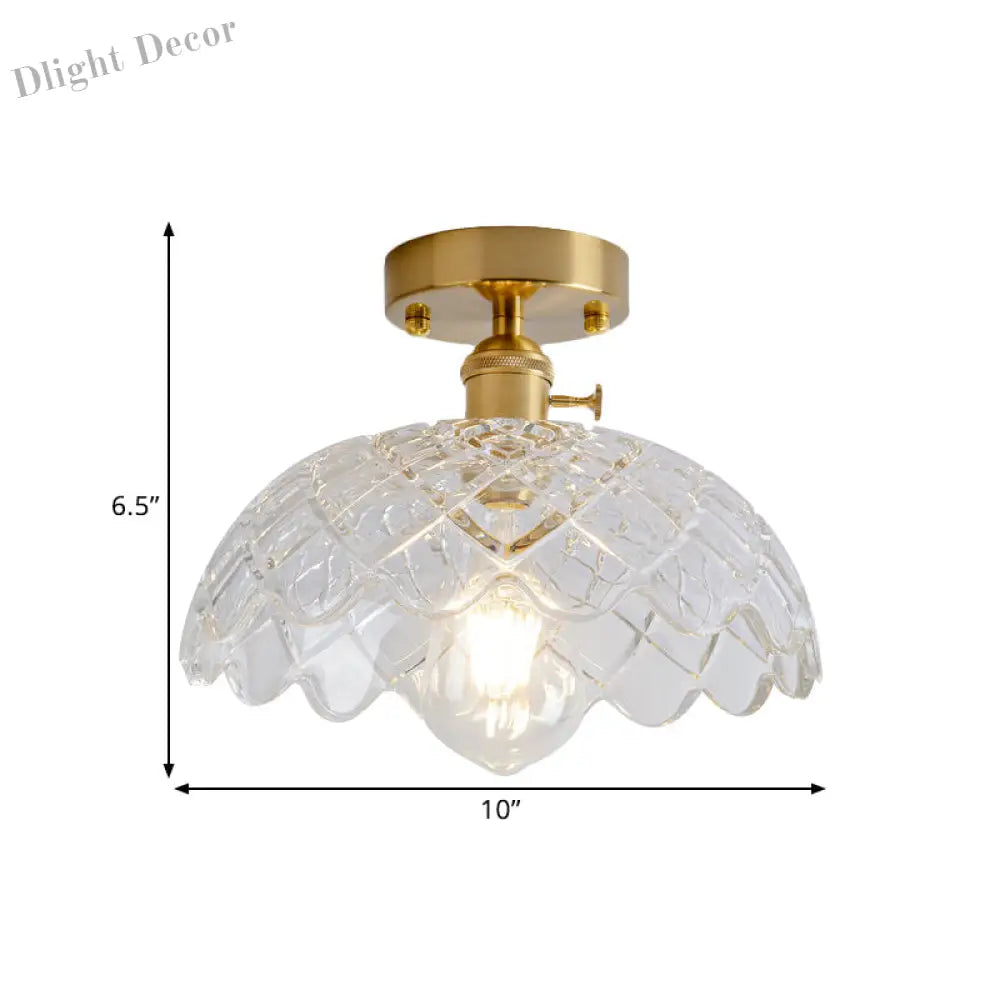 Illuminate Your Living Room With Industrial Charm: The Modern Brass Semi - Flush Ceiling Light