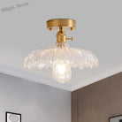 Illuminate Your Living Room With Industrial Charm: The Modern Brass Semi - Flush Ceiling Light